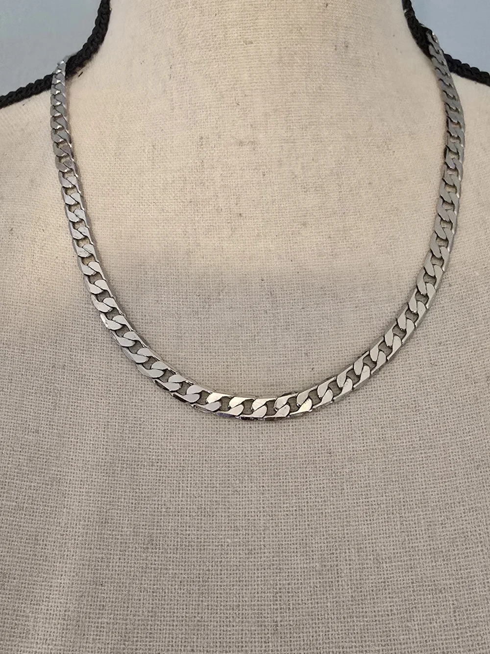 Silver-Tone Stainless Steel Chain Link Necklace